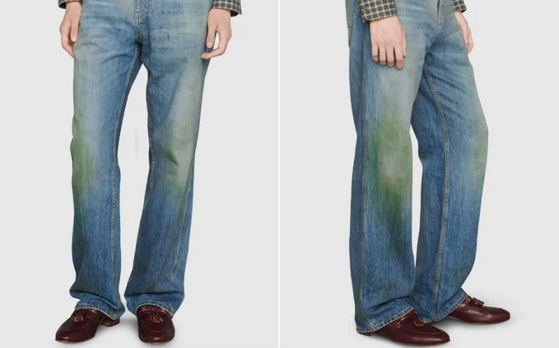 Gucci đang bán những chiếc quần jean ố màu và bẩn trông như &quot;mới làm vườn về&quot; với giá lên tới 765 USD