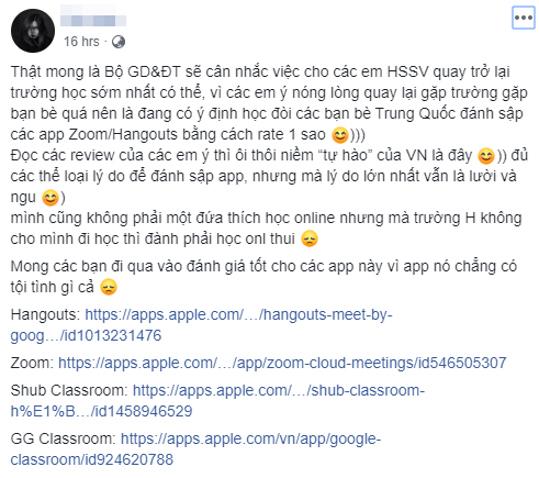 Giáo viên lên mạng xã hội kêu gọi “giải cứu” ứng dụng học online trước bão đánh giá 1 sao của học sinh Việt - Ảnh 4.