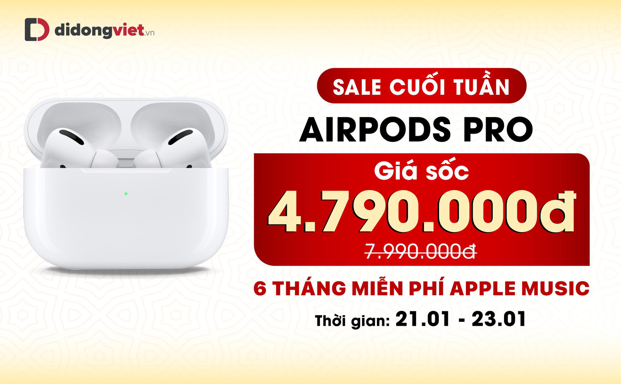 Chỉ còn 4,7 triệu đồng, giá rẻ nhất từ trước đến nay - AirPods Pro hút hàng dịp cận Tết 2022 - Ảnh 1.