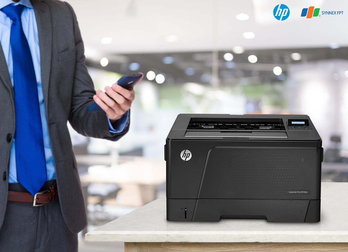 HP LaserJet Pro M706n - máy in A3 nhỏ gọn, bảo mật cho doanh nghiệp - Ảnh 1.