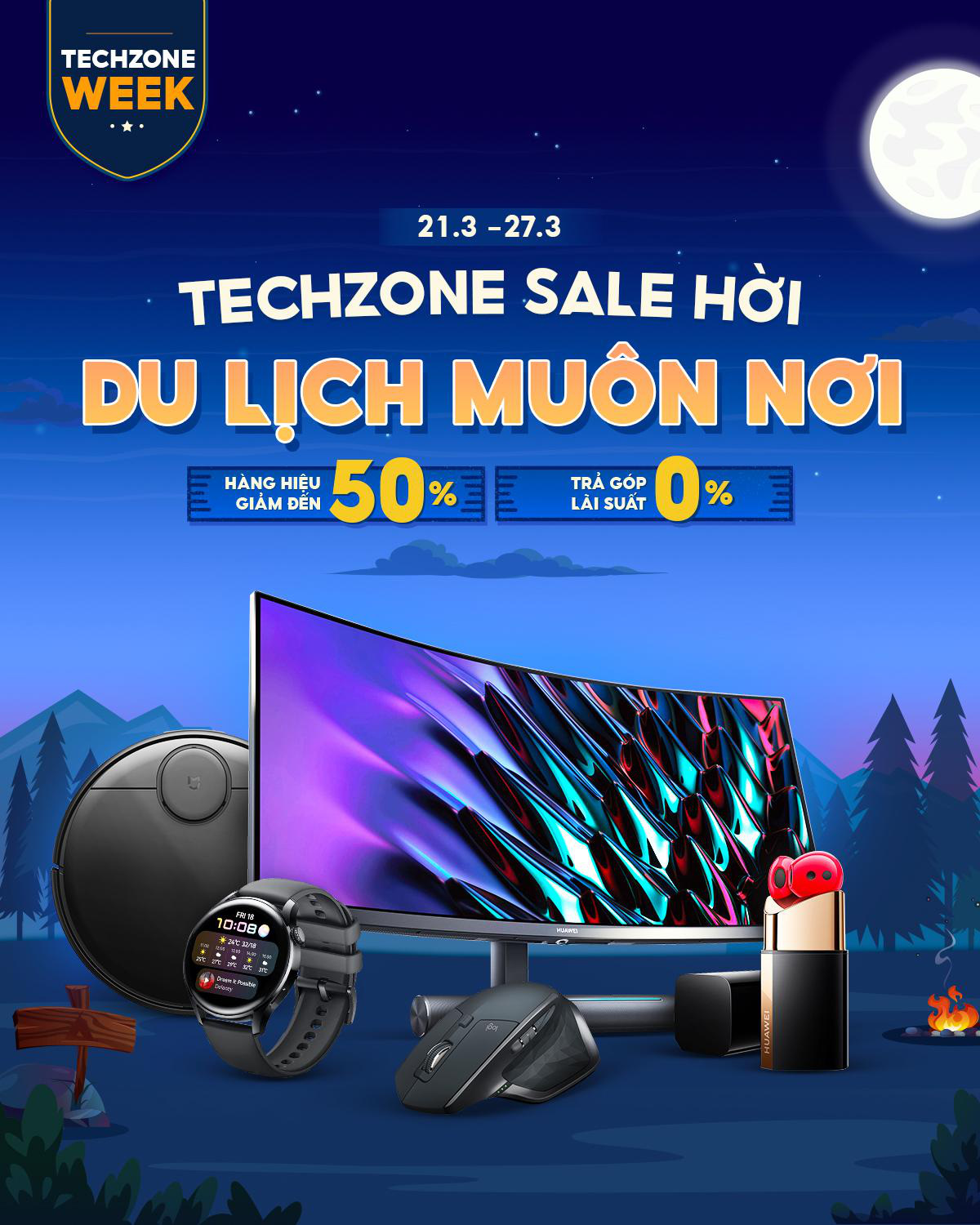Giảm giá đến 50%, trả góp lãi suất 0% cùng hàng loạt ưu đãi nối dài chỉ có tại Tuần lễ điện tử Techzone trên Shopee - Ảnh 1.