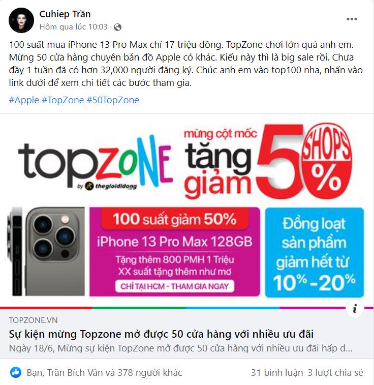 Giải mã hot sale của TopZone: khủng cỡ nào khi thu hút 35.000 người đăng ký, KOLs công nghệ cũng quan tâm rần rần? - Ảnh 2.
