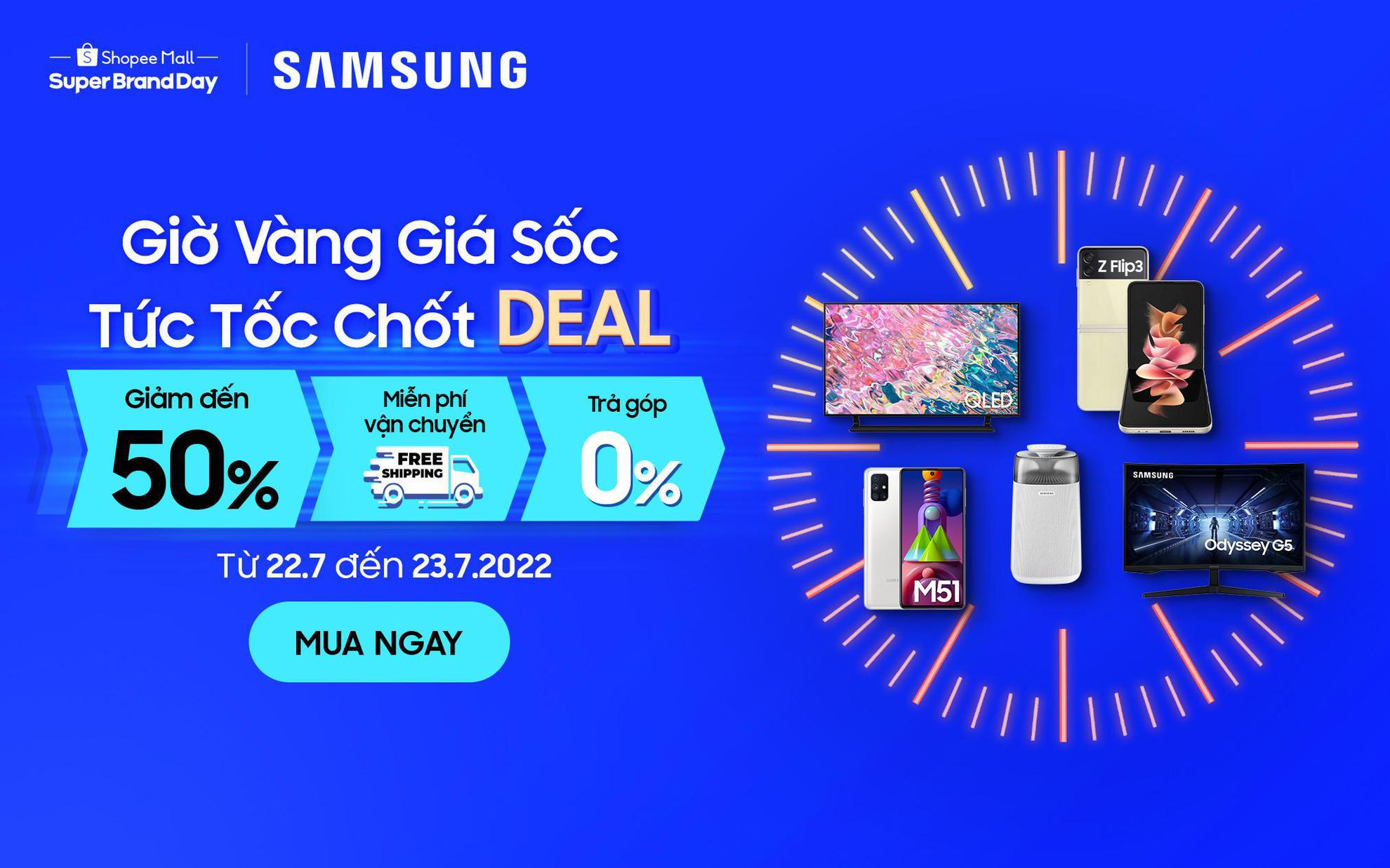 Khám phá thế giới giải trí đỉnh cao và tận hưởng ưu đãi X5 từ gian hàng chính hãng Samsung trên Shopee