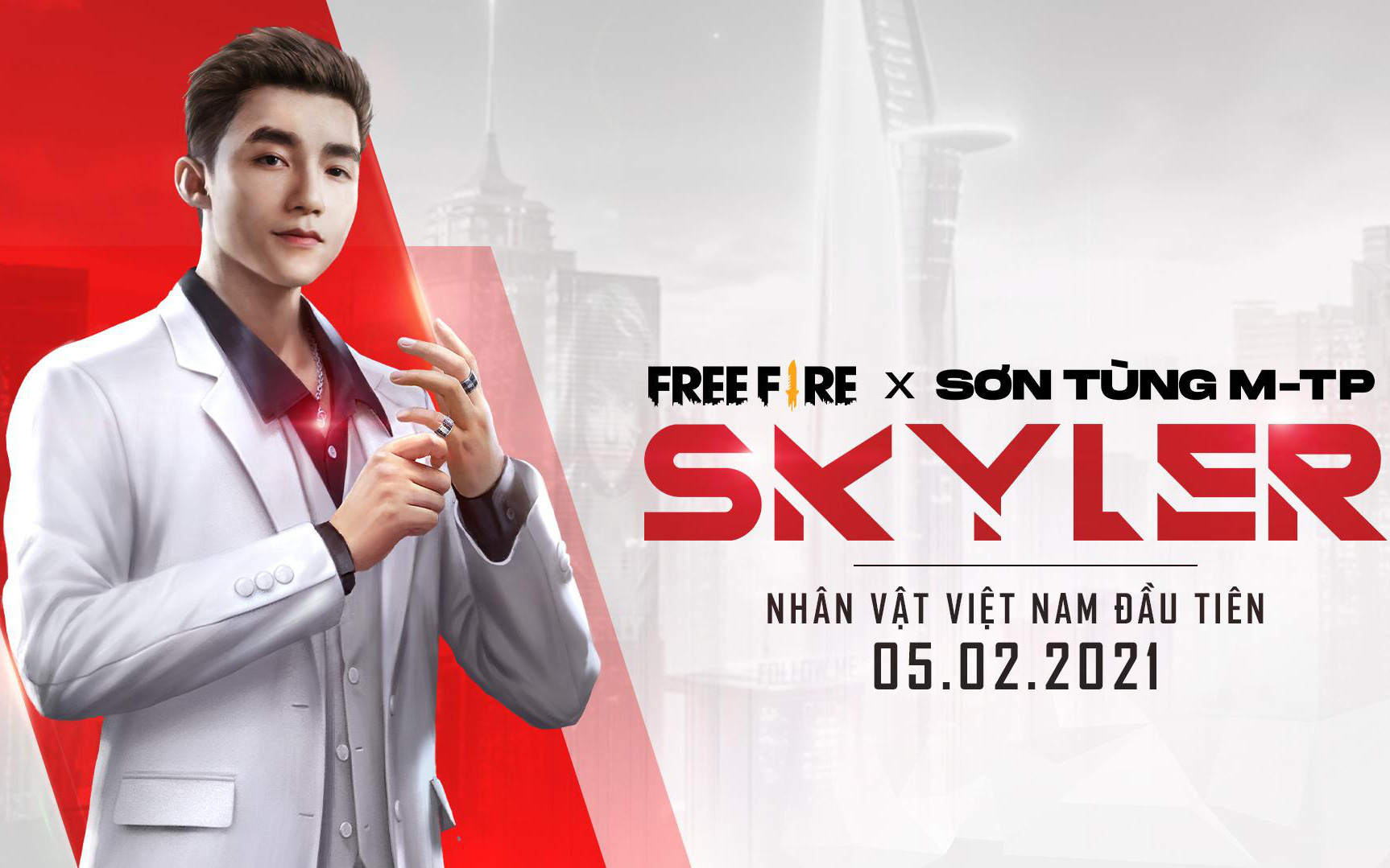 Skyler - nhân vật Việt Nam đầu tiên - lấy cảm hứng từ Sơn Tùng M-TP chính thức xuất hiện trong Free Fire từ ngày 05/02/2021