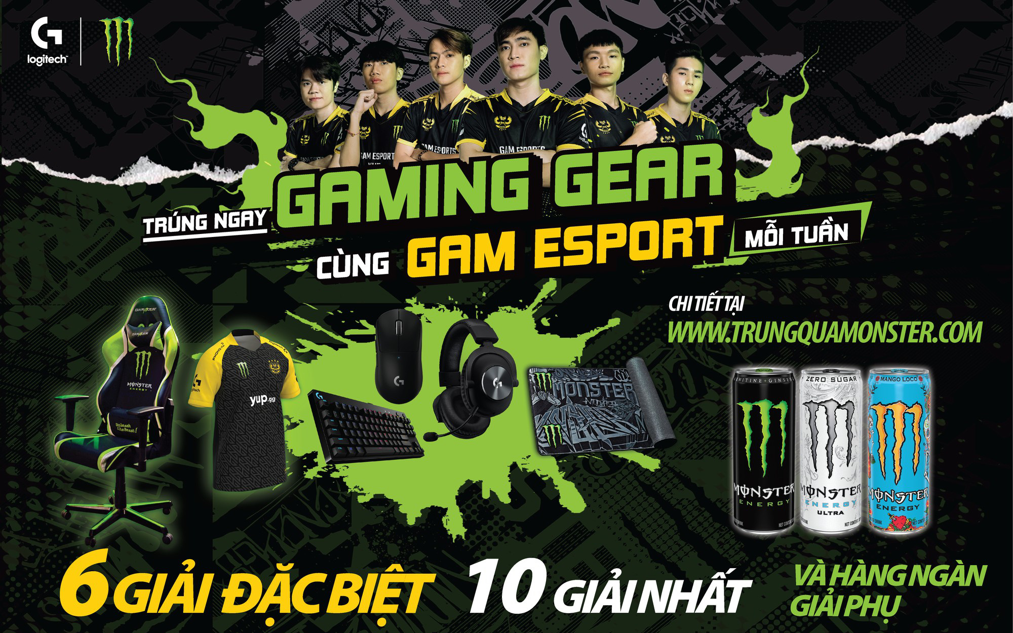 Cơ hội nhận ngay Gaming Gear chuyên nghiệp từ đội tuyển GAM eSports và Monster Energy