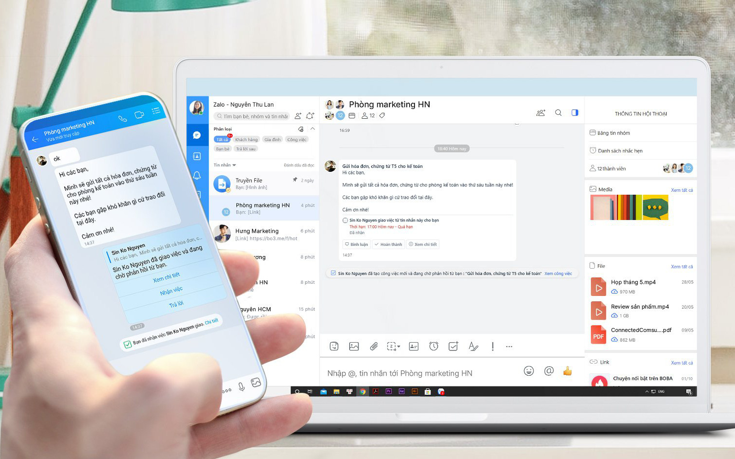 Một số tính năng trên Zalo giúp làm việc hiệu quả