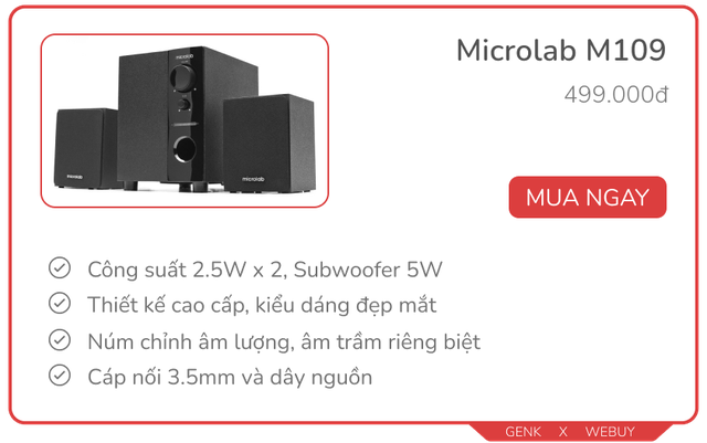 Dưới 500k có 10 mẫu loa vi tính chính hãng chất lượng, xem phim hay chơi game sướng hơn loa Bluetooth mini - Ảnh 9.