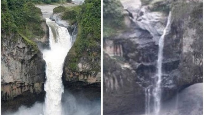 Hố tử thần bí ẩn nuốt chửng thác nước lớn nhất Ecuador - Ảnh 1.