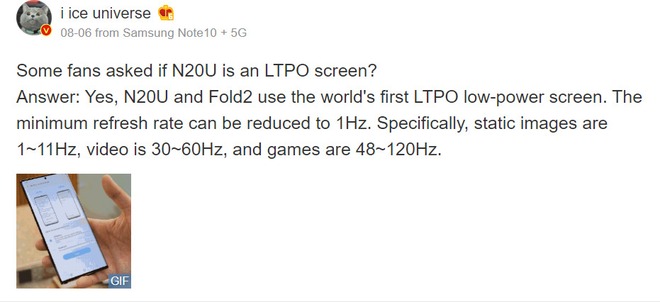 iPhone 13 có thể sẽ được trang bị màn hình LTPO giống Galaxy Note20 Ultra, tần số tự động điều chỉnh từ 1Hz đến 120Hz - Ảnh 2.