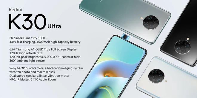 Redmi K30 Ultra ra mắt: Thiết kế không đổi, màn hình AMOLED 120Hz, chip MediaTek Dimensity 1000 , 4 camera, giá từ 6.7 triệu đồng - Ảnh 1.