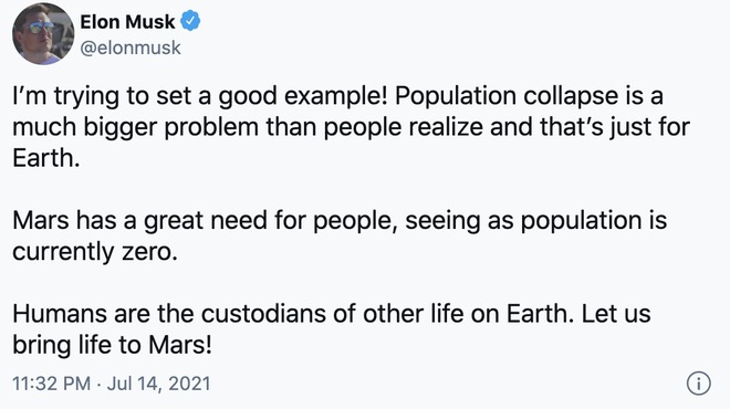 Elon Musk cảnh báo về sự sụt giảm dân số trên Trái Đất, nói rằng Sao Hỏa cần con người - Ảnh 2.